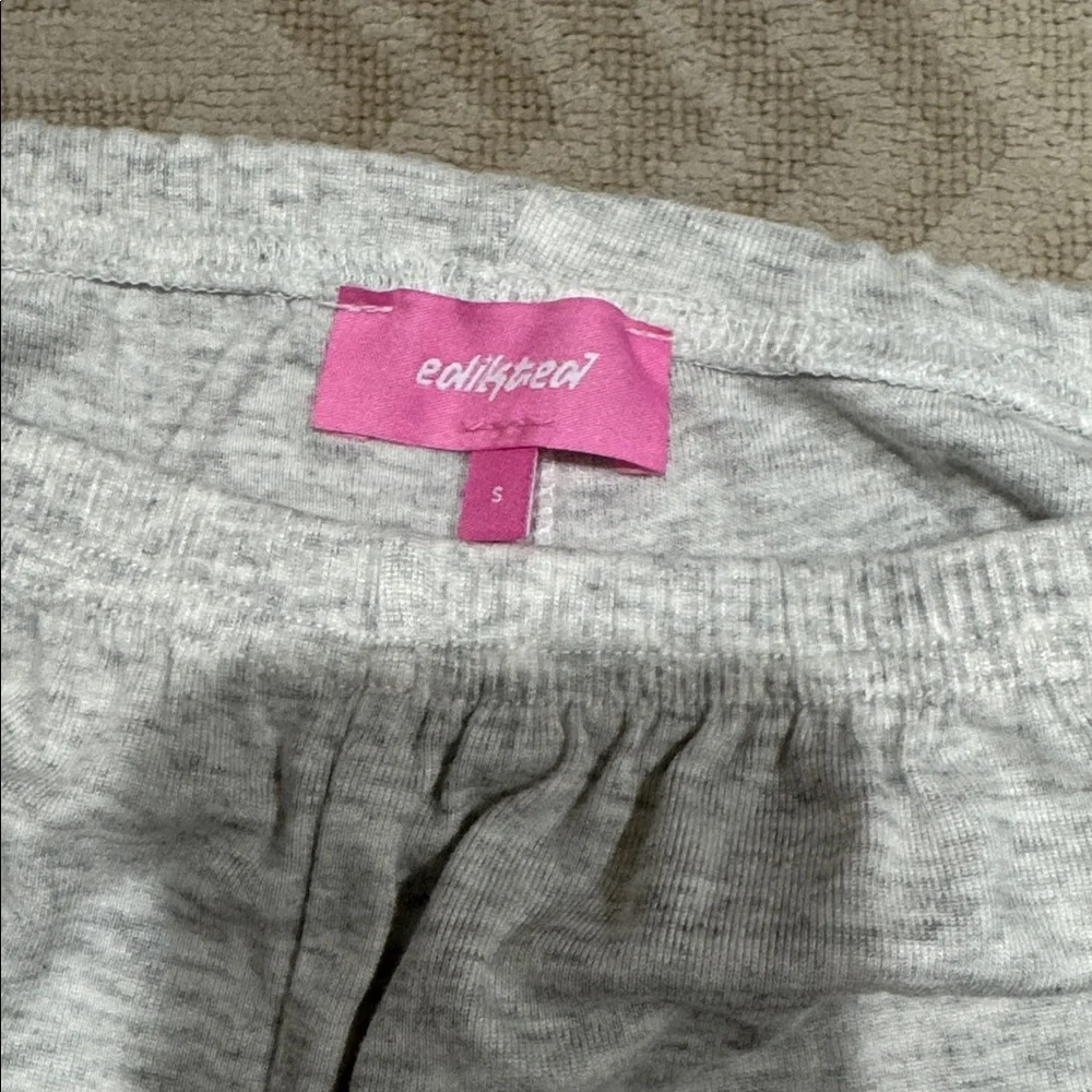Edikted Light Heather Gray Wide Leg Pajama Pants - Picture 7 of 7